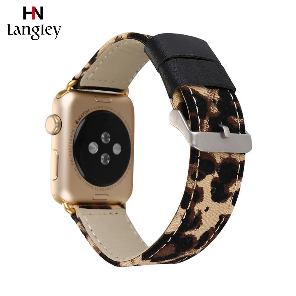 40 мм 44 полосы для Apple Watch 4 3 2 1 38 42 браслет ремни модный Леопардовый элемент