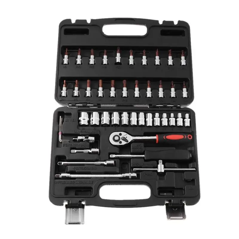 

46pcs/set Ratchet Wrench Set Kit Sleeve Spanner Socket Sets for Car Motorcycle Bicycle hand tools Combination Bit Repair Tools