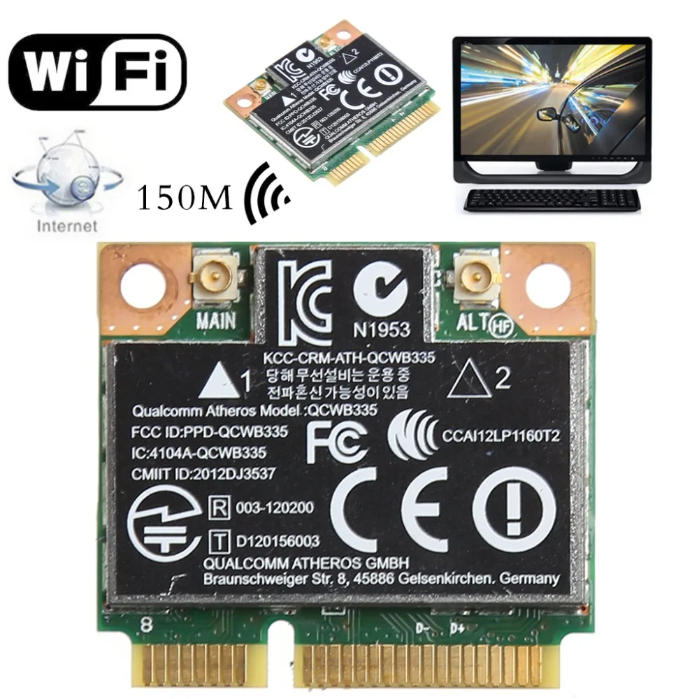 WiFi Bluetooth 4,0 Беспроводная мини карта PCI-E для hp Atheros QCWB335 AR9565 SPS 690019-001 733476-001 802.11b/g/n