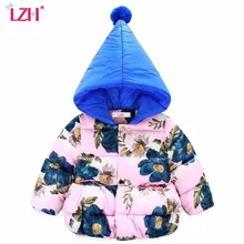 LZH Cute Printing Girls Jacket Kids Warm Outerwear Thicken Cotton Coat Baby Girl Winter Coat Boys