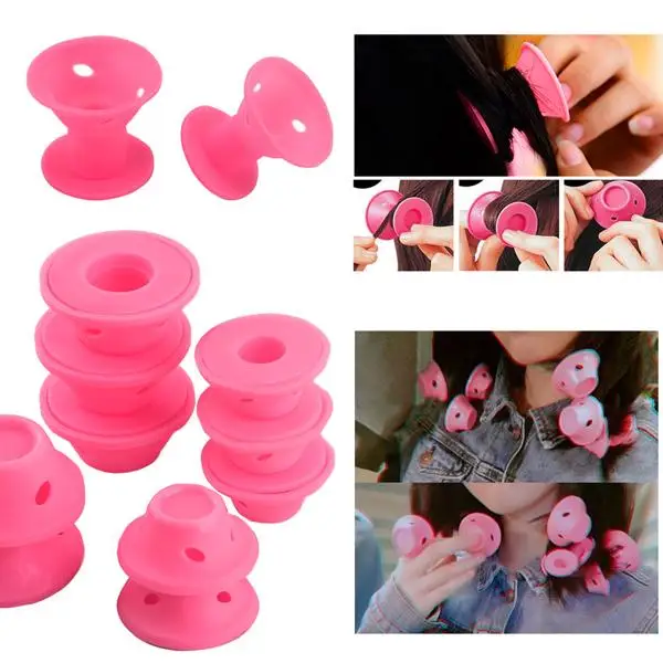 

2 Colors 30 Pcs Mushroom Hair Rollers No Clip Silicone Curlers Professional Hair Style Tools Accessories No Heat