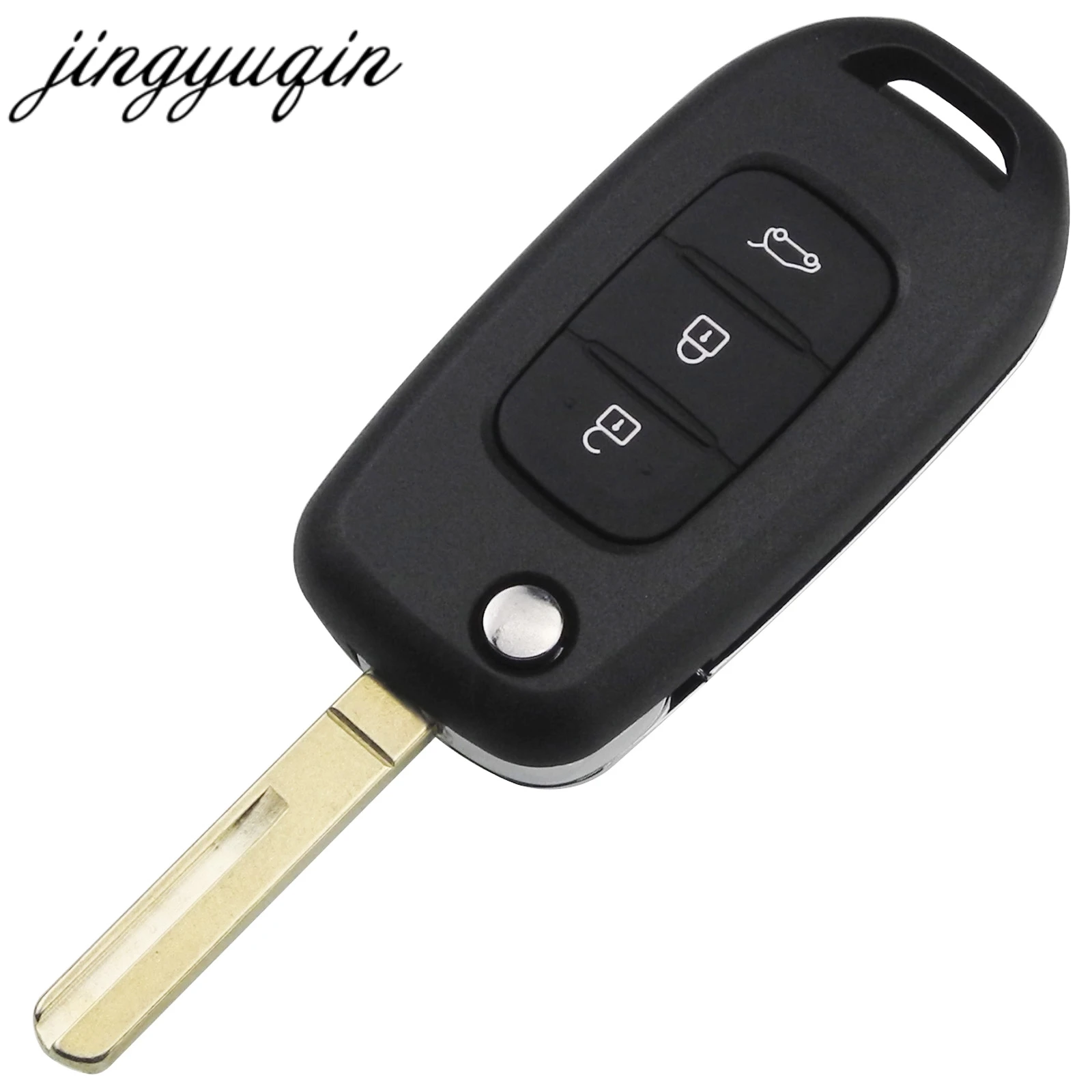 US $65.14 Jingyuqing 10pcsLot 3 Button Flip Folding Car Key Shell Fob For Renault Xp Megan Key Case Hu136te Vac102