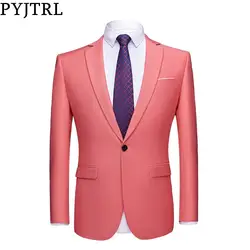 PYJTRL мужской качественный цветной деловой приталенный Повседневный Блейзер зеленый фиолетовый розовый цвет шампанского желтый черный