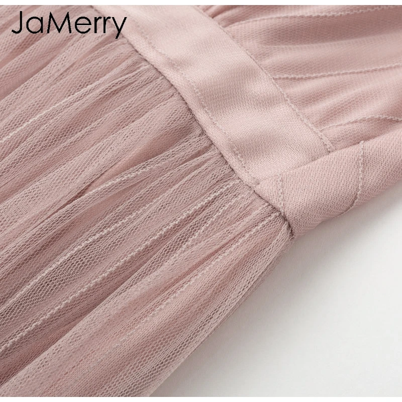 JaMerry, Полосатое Сетчатое кружевное женское платье с разрезом, сексуальное, глубокий v-образный вырез, открытая спина, макси платье, Осень-зима, длинное платье для вечеринки, vestidos