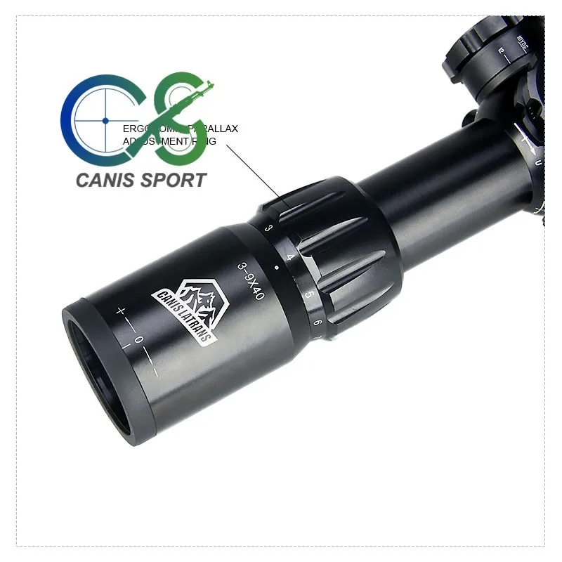 Canis Latrans 3-9x40FIRF прицел с мини Красный точка зрения боковой Фокус область для наружного использования и охоты gs1-0335