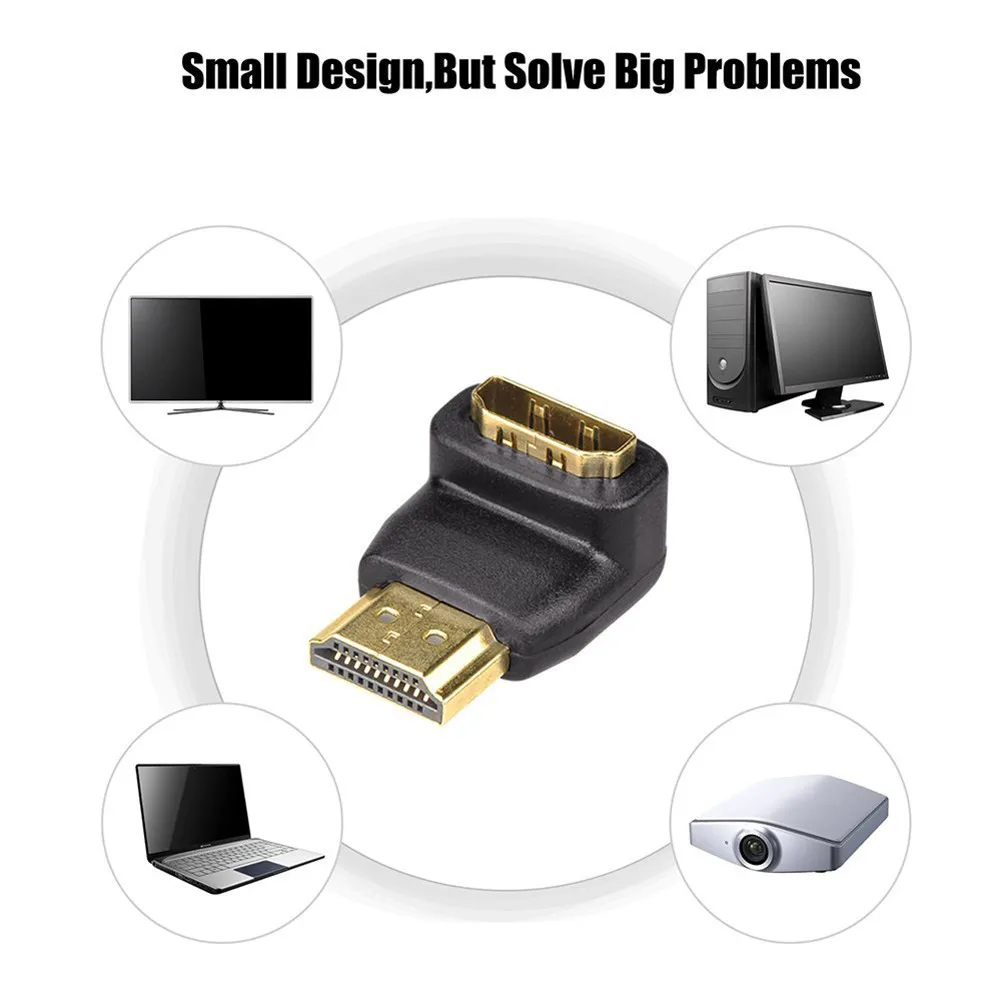 90/270 градусов HDMI адаптер мужчин и женщин l-тип поддержка s 3D Ethernet Поддержка аудио обратный канал для 1080p tv HD tv 99 XR649