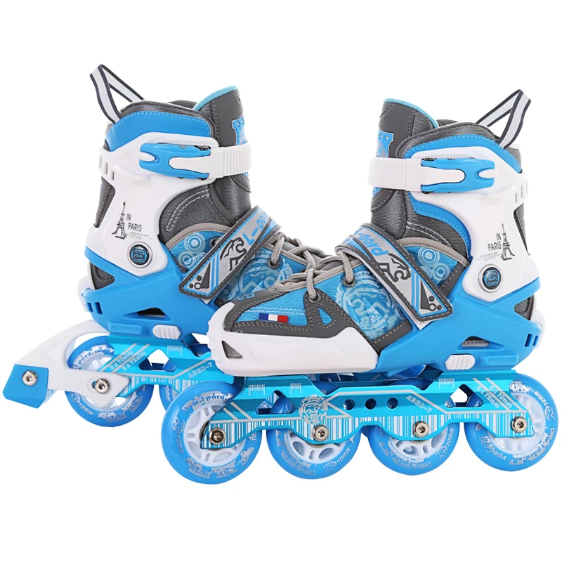 الأطفال شقة زهرة مزدوجة الأسطوانة تعديل ، pu عجلة الاطفال مضمنة ، أطفال التزلج مع الجبهة عجلة فلاش