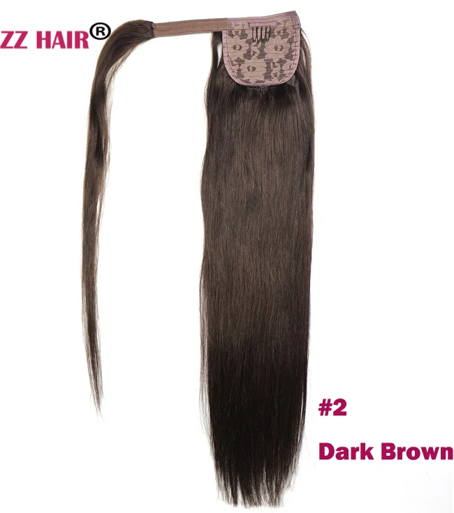 ZZHAIR 140 г 16 "-28" Искусственные волосы одинаковой направленности волос Magic wrap вокруг заколка для хвоста в 100% пряди человеческих волос для