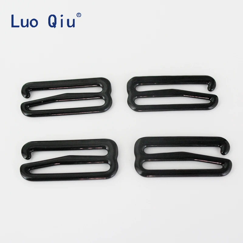 

Luo Qiu High quality 25mm coated black type 9 metal bar Buckles clips for Lingerie Adjustment accessories DIY 50pcs/lot