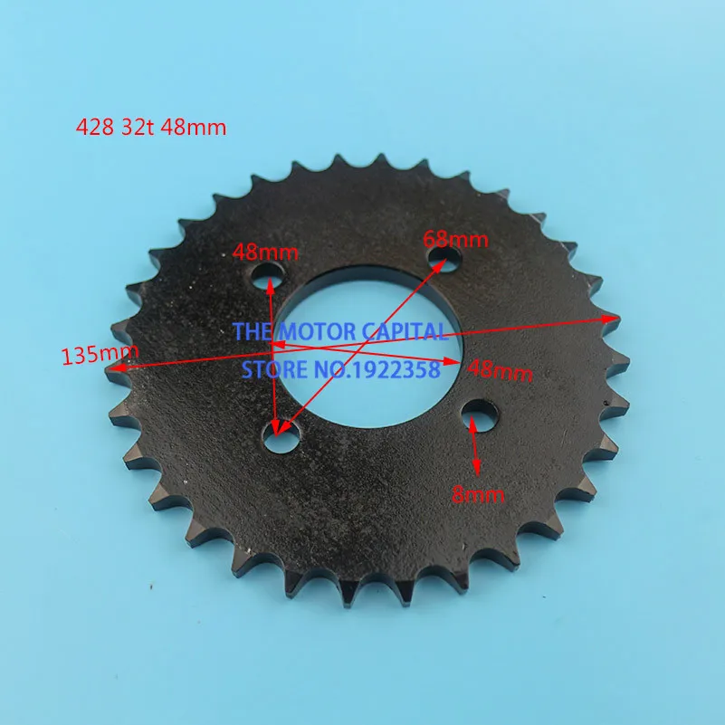 Мотоцикл Скутер приводной механизм 428 32 т 48 мм звездочки для мотоцикла картинг Запчасти