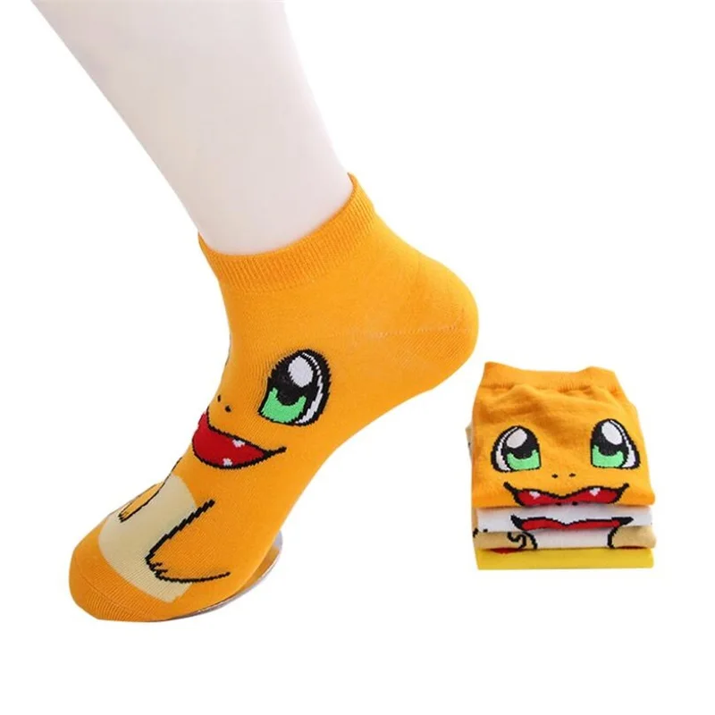 Epous Покемон Пикачу Charmander Psyduck Сквиртл Повседневное носки 3D печатных носки до щиколотки с рисунком из мультфильма Harajuku Kawaii Носки - Цвет: Charmander