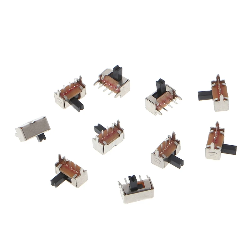

10 Pcs Toggle Vertical Slide Switch 1P2T 3 Pin 3mm Shank For PCB Mount SK12D07-VG4 #Aug.26