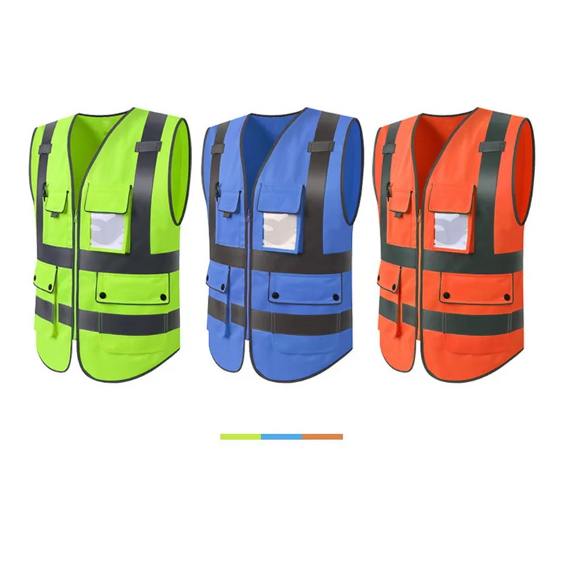 

MJARTORIA Men's Cycling Reflective Safety Clothing Construction Site Safety Protection Traffic Green Fluorescent Clothes Jacket