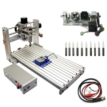 Online 3D 5axis Wood Cnc Milling Machine 3060 Pcb Cutting Engraver Ball Screw With Drill Bits Tool Knife Setting