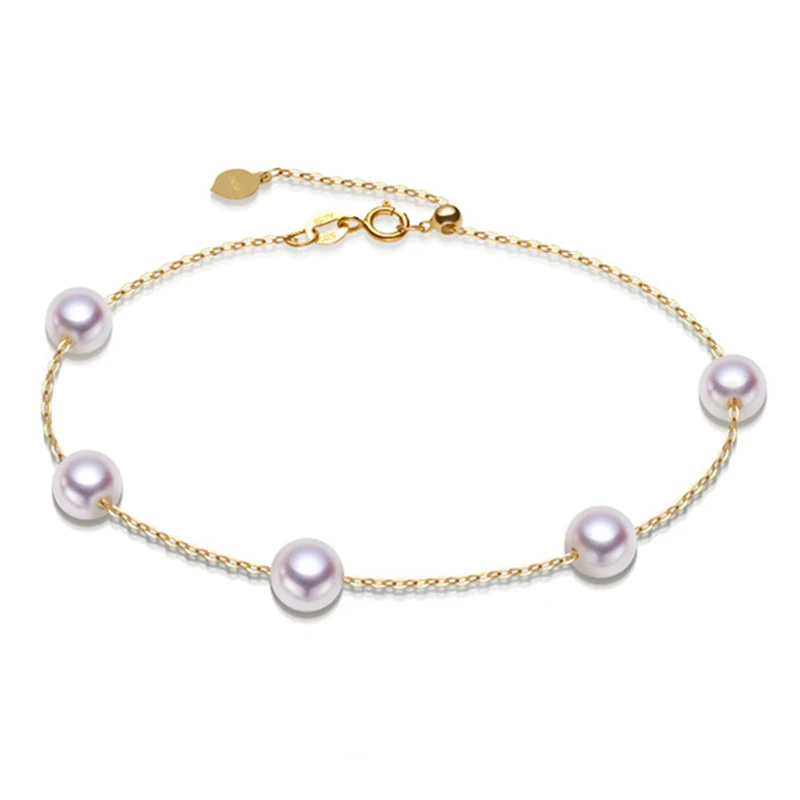 Женский браслет на ногу с натуральным жемчугом 20 см|Гибкие и жесткие браслеты| |