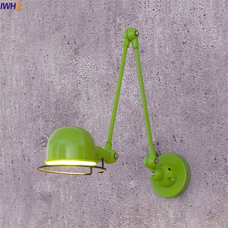 

IWHD Red Vintage Industrial Wall Lamp Loft Edison Led Wall Light Iron Rocker Arm Wandlamp Retro Fixtures Home Lighting Luminaire