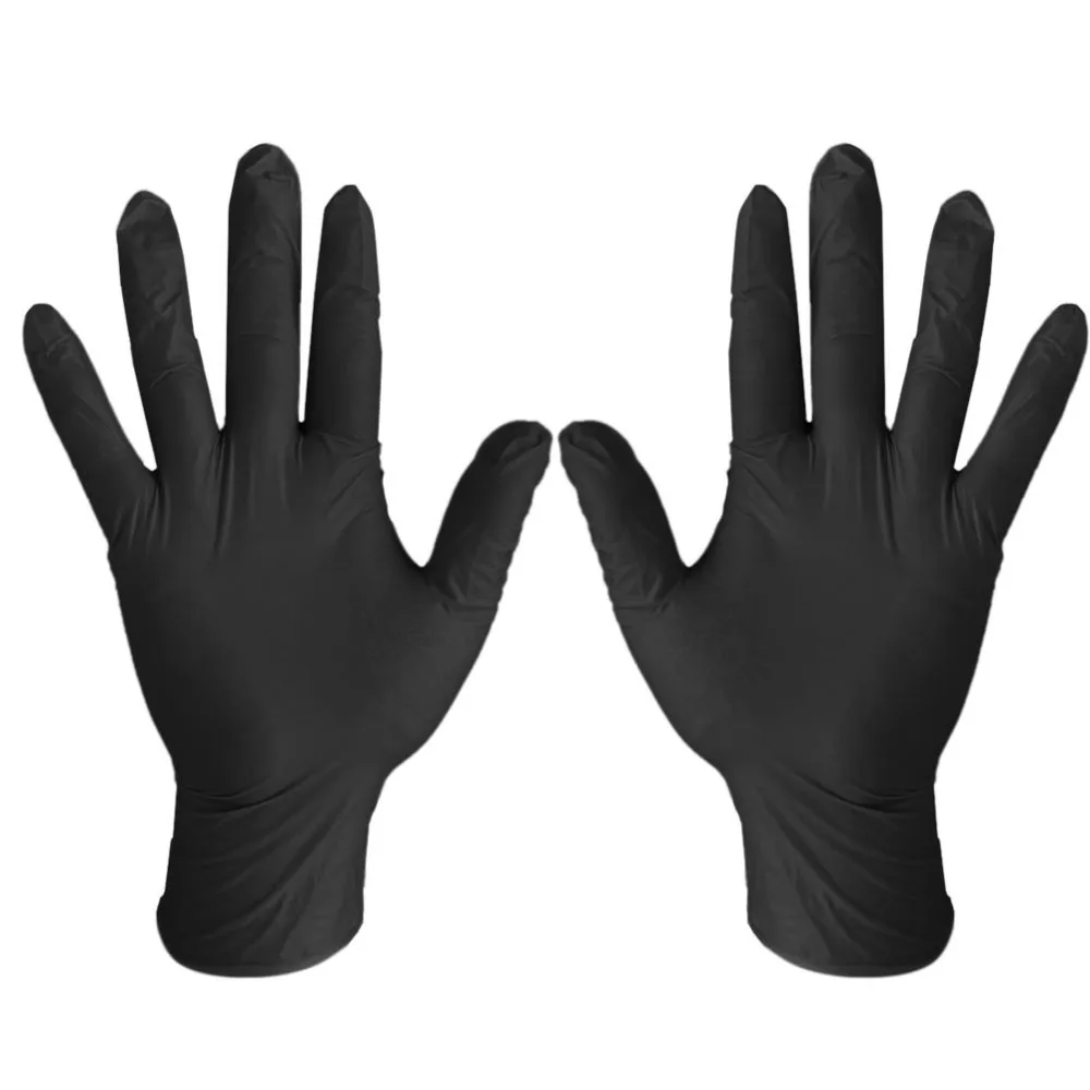 10 шт. удобные резиновые одноразовые механические лабораторные безопасные рабочие нитриловые перчатки черные безопасные рабочие перчатки 5 пар
