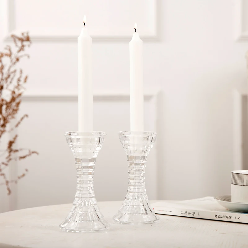 Elegant Wedding Favors Crystal Accents Glass Stick Candle Holder Home Tabletop Decor Candlestick Holders Pair Elegant Wedding Favors Crystal Accents Glass Stick Candle Holder Home Tabletop Decor Candlestick Holders Pair