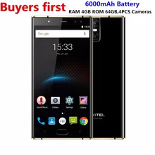 Oukitel K3 6000mAh MT6750T Octa Core smartphone Android 7.0 16MP+2MP 4GB RAM 64G ROM 4 Cameras 4G LTE Fingerprint Mobile phone