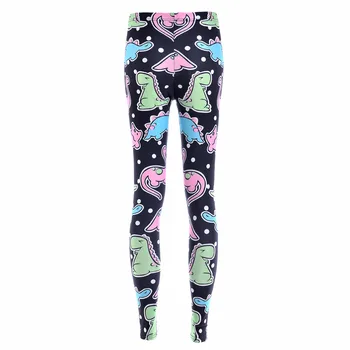 

5 Pattern Dinosour Black Leggings Cute Heart Dog Print Purple Workout Pants 3xl 4xl