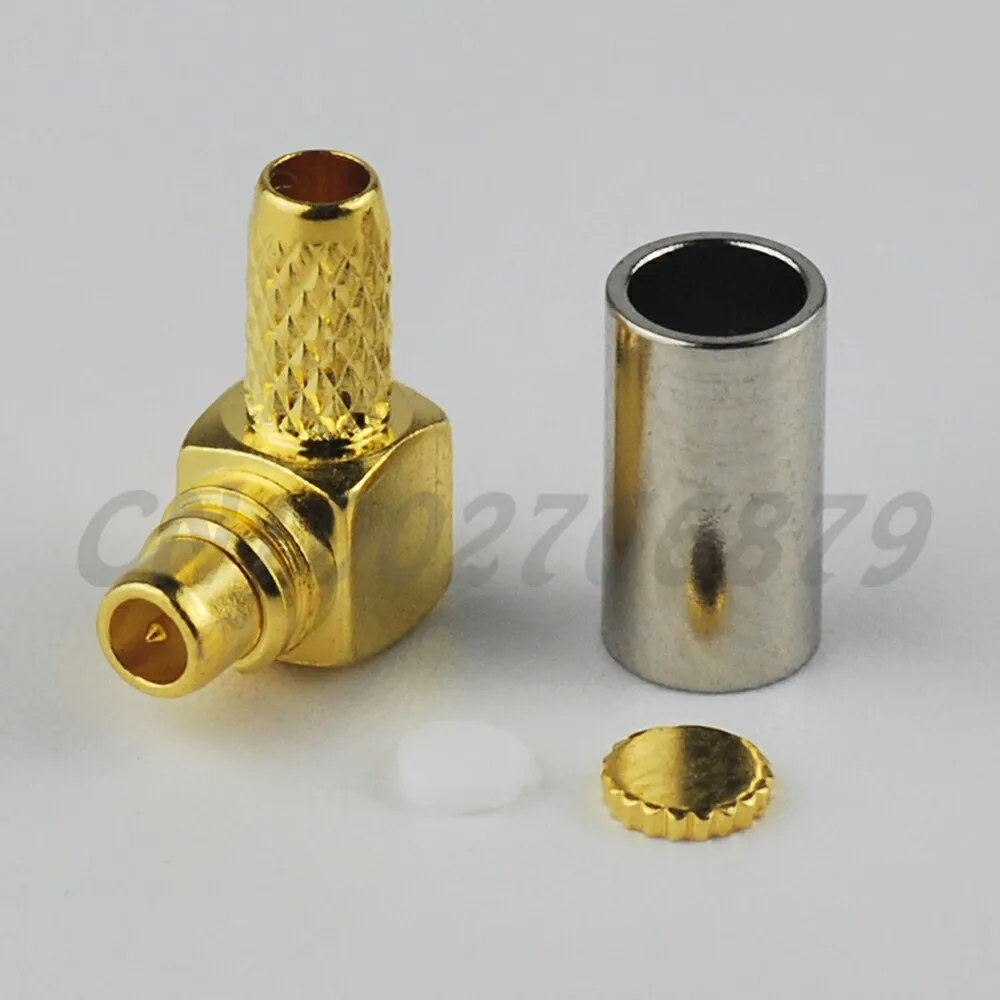 100pcs RF electrical wire terminal connector MMCX Crimp Plug Right
