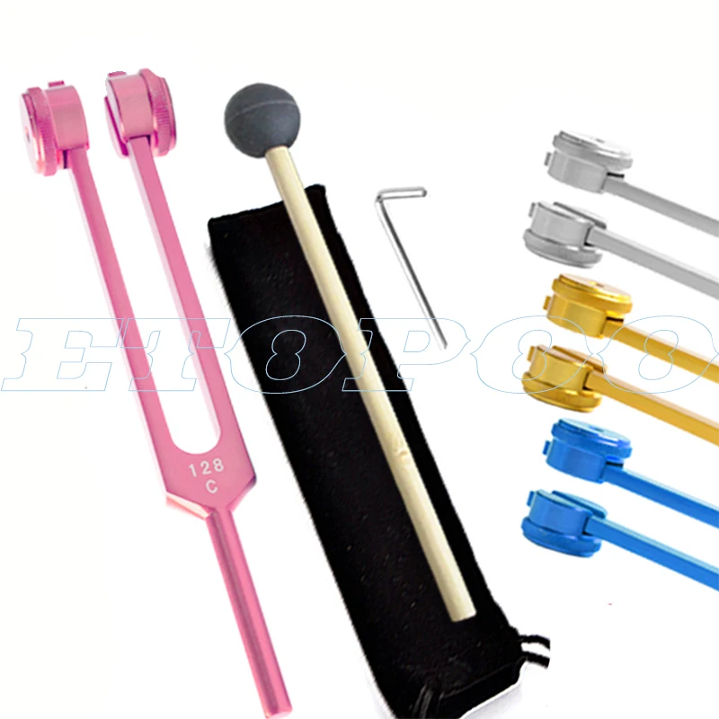 

128Hz Medical Neurological Massager Tuning Fork Sets for Sound Healing Therapy Aluminum Alloy Multiple Color Choice