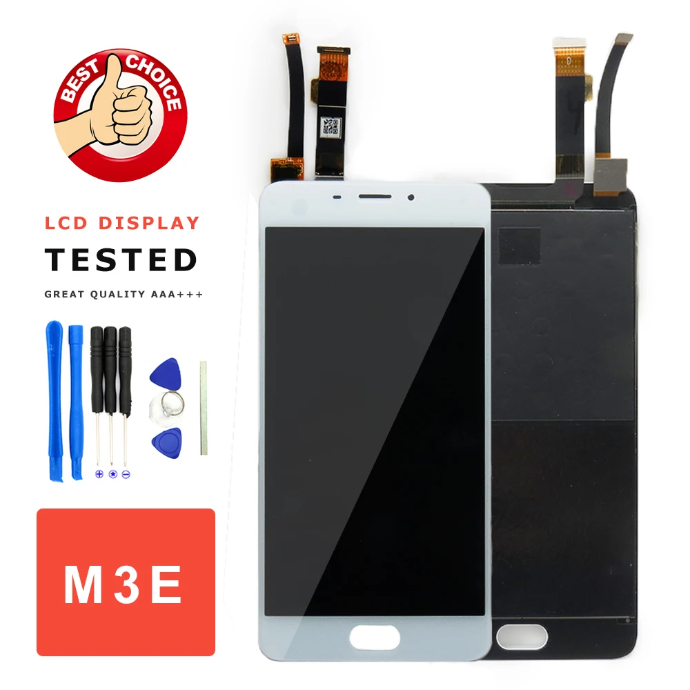 Дешево Для Meizu M3E ЖК дисплей сенсорный экран Замена для экрана Meizu M3E дисплей Мобильный телефон запчасти протестированный экран