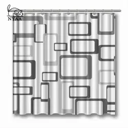 NYAA Ретро узор с квадратами занавески для душа водостойкие полиэстер ткань ванная комната шторы домашний декор