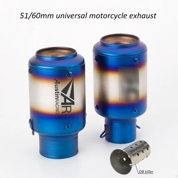

New arrive 51mm/60mm universal motorcycle exhaust motor muffler with DB killder for Z1000 R1 MT10 S1000RR