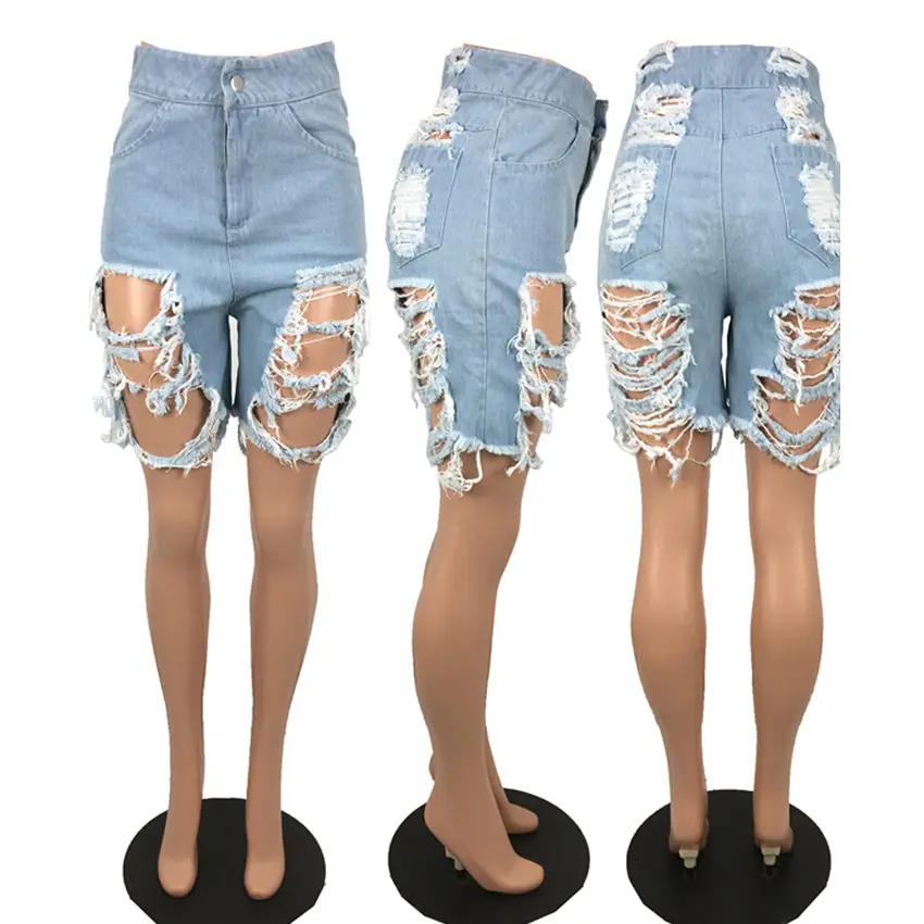 Wjustforu Sexy Ripped Denim Shorts Women Summer Fashion Hole Jeans Short Pants Female Hollow Out Club Denim Shorts Vestidos