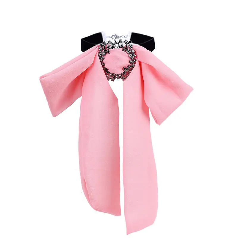 Модные ювелирные изделия для девочек шифоновая ткань Чокеры ожерелье s для женщин тренд галстук-бабочка короткое ожерелье ошейники