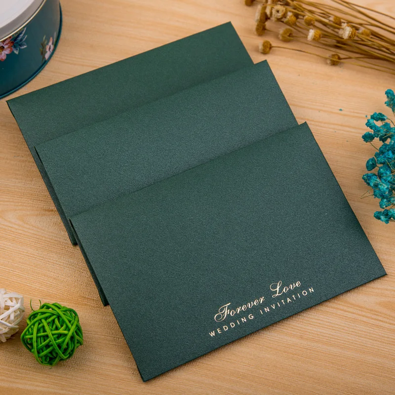  1pcs Luxury Wedding Invitations Card Baby Shower With Ribbon Free Envelope & Seals Party Wedding Su - 32856910655