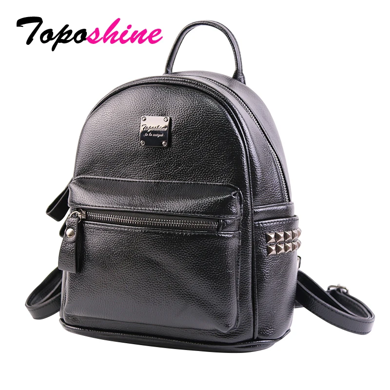 Kopen Toposhine Klinknagels Leuke Vrouwen Rugzakken Fashion PU Leer Vrouwen Schoudertas Klinknagel Kleine Dames Rugzak Meisjes Schooltassen 1751