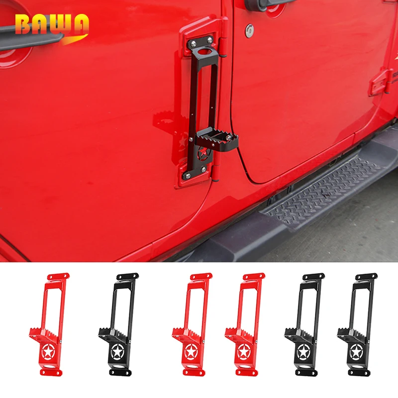 BAWA подножки дверные ступеньки дверная петля ножная педаль для Jeep Wrangler JK JL 2007 + стальная пластина для скалолазания BAWA подножки дверные ступеньки дверная петля ножная педаль для Jeep Wrangler JK JL 2007 + стальная пластина для скалолазания