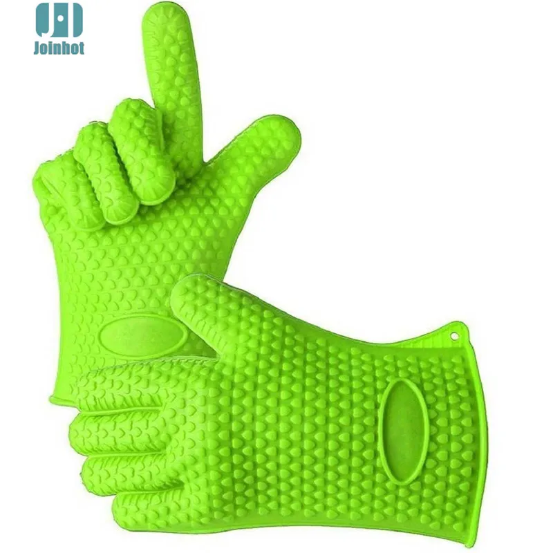 Home Barbecue Silicone Heat Holder Gloves Cotton Kitchen Oven Mitts Cook Resistant Glove Microwave Accessories