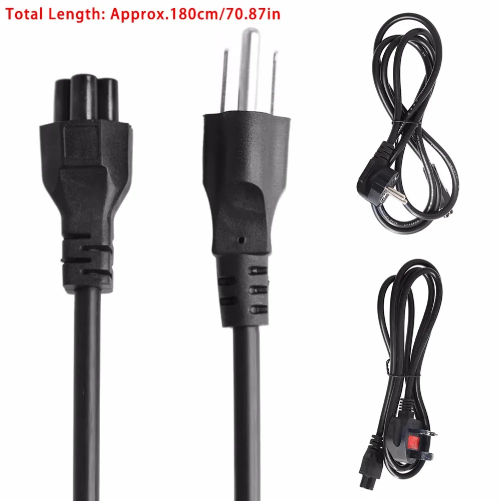 

C5 To 3-Pin Laptop AC Adapter Power Lead Main Cable Cord US/UK/EU Plug