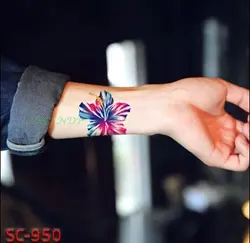 Водостойкая временная татуировка наклейка Красивая баухиния Красочные цветы тату наклейка s вспышка тату поддельные татуировки для