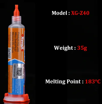 XG-Z40 35g Паяльная паста Флюс XG-80/50/30/40/Z40 припой оловянный Sn63/Pb67 для мобильного телефона паяльник монтажная плата ремонт - Цвет: XG-Z40 35g