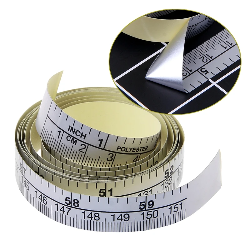 

OOTDTY 151cm Self Adhesive Metric Measure Tape Vinyl Ruler For Sewing Machine Sticker