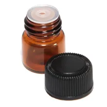 12pc 1 ml Âmbar Frasco de Óleo Essencial com Orifício Redutor e cap Jul27 Transporte Da Gota preço de Fábrica Profissional
