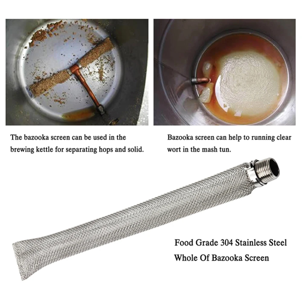 

12 inch Stainless Steel Bazooka Screen 1/2'' NPT For Homebrew Beer Kettle or Mash Tun/mesh Filter For Home Brew