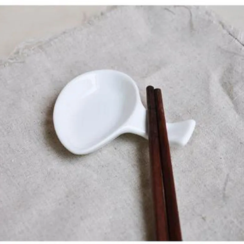

4pc Ceramic Chopstick Spoon Rest Holder porcelain fork knife stand sauce container salt pepper sugar bowl plate table decoration