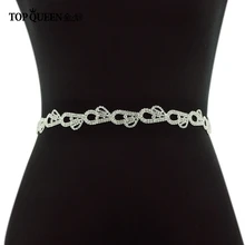 TOPQUEEN S302 ремешок для свадебного платья со стразами кристалл свадебный пояс металлический ремешок для свадебного платья синие женские ремни для свадьбы