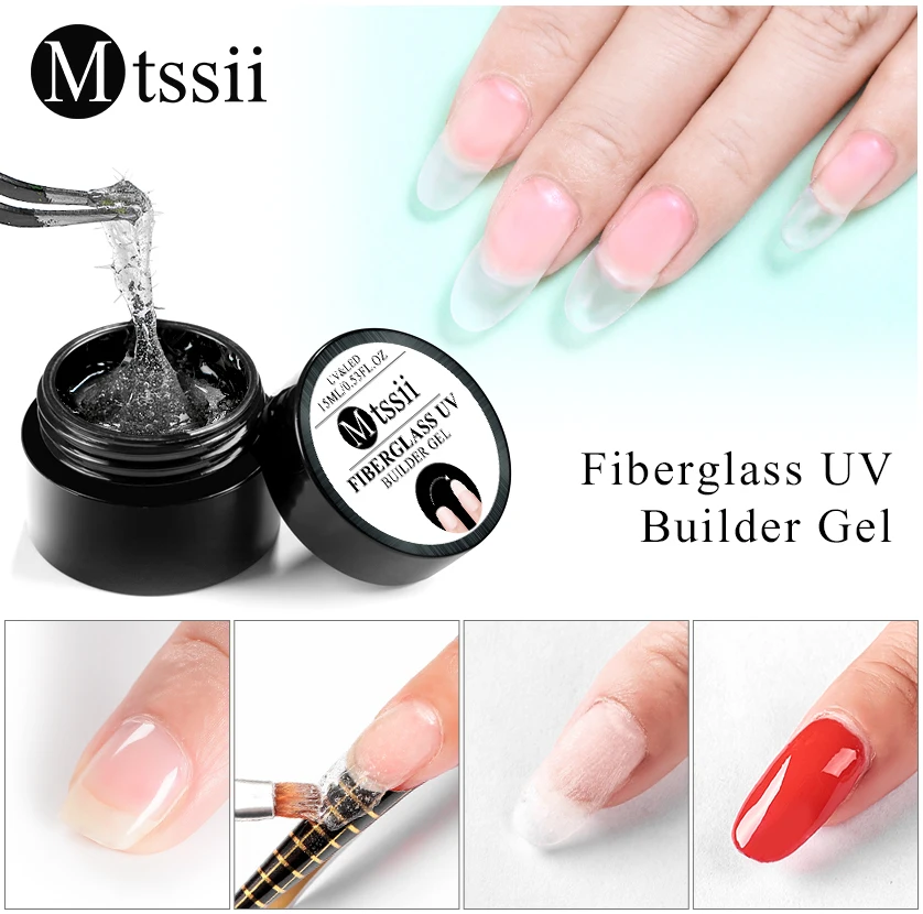 

15ml Fiber Gel Polish Fiberglass Extension Building UV Gel Varnish Repair Broken Nails Soak Off Clear UV Gel Extend Nail Tips