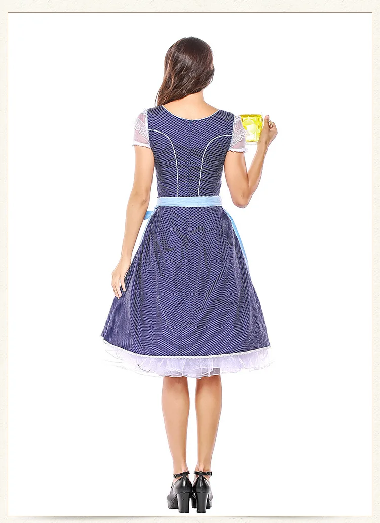 Women Oktoberfest Costume Octoberfest Bavarian Dirndl Maid Peasant Skirt Dress Party Female Oktoberfest Dress (2)