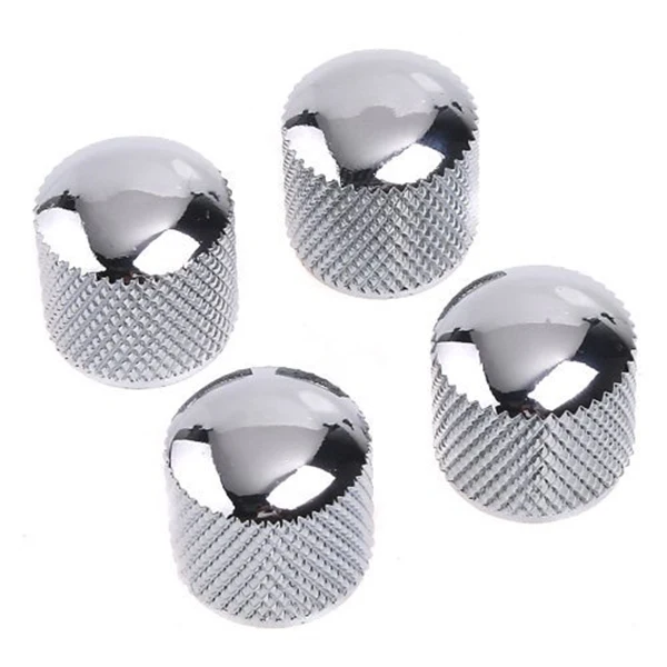 

4x Guitar Dome Control Knobs for Replacement, Silver