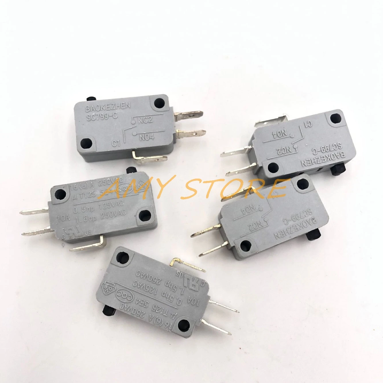5pcs-LXW-16-250VAC-16A-SPDT-1NO-1NC-3P-Red-Momentary-Pushbutton-Limit ...