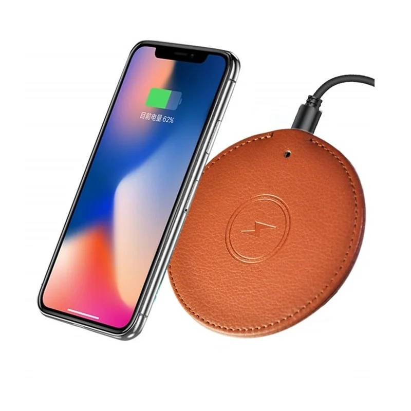 

Qi Wireless Charger for iPhone X Xs MAX XR 8 Plus Leather Phone Wireless Charging Pad for Samsung S8 S9 Plus Note 9 Carregador