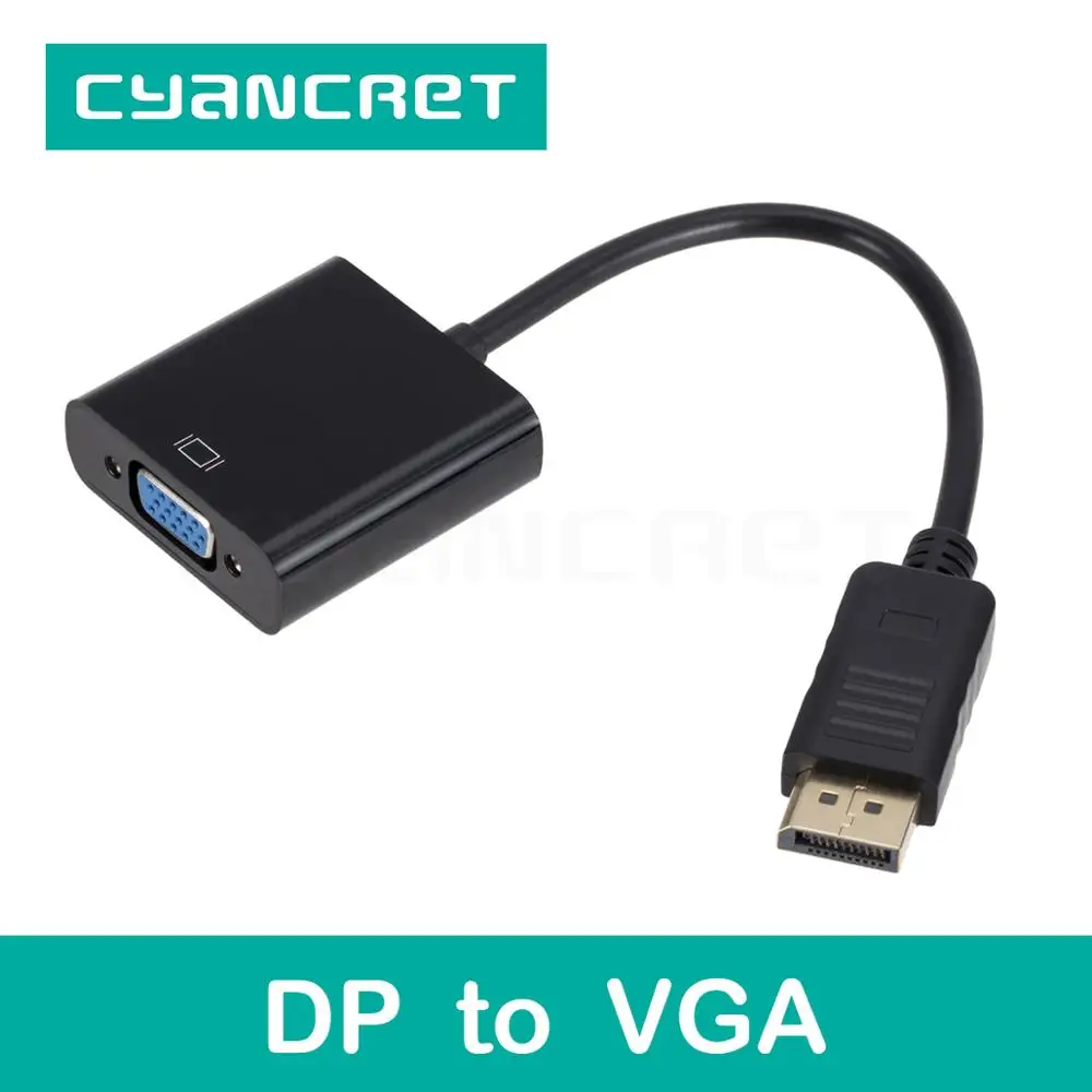 Video Cable Convert Displayport DP to VGA Port Cable Male-Female Adapter for Computer HDTV Monitor Projector Support 1080P Video Cable Convert Displayport DP to VGA Port Cable Male-Female Adapter for Computer HDTV Monitor Projector Support 1080P