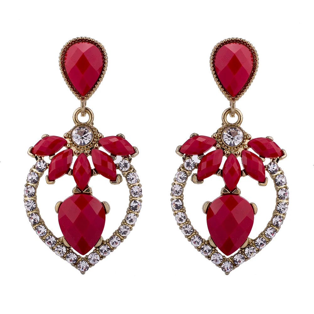 SER5069 Hot Sale High Quality Fashion Earrings Classic Crystal Resin